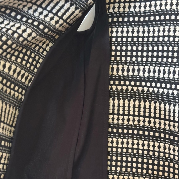 H&M Boho Tapestry Black White Patterned Fringe Vest | Size 8 - Picture 5 of 12